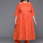 Ahalyaa Women's Traditional wear Kurta Set - Orange | Swadesiicart