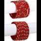 Afast Bridal Wedding & Party Fashionable Colorful Glass Bangle/Kada Set, Pack Of 16 - Red - Afast Enterprises