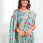 Shree Shyam Fashion Linen Cotton Sky Blue Saree