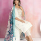 Ethnic Festive Wear Viscose Chanderi Off White Stitched Suit With Dupatta - Tanisha | Swadesiicart