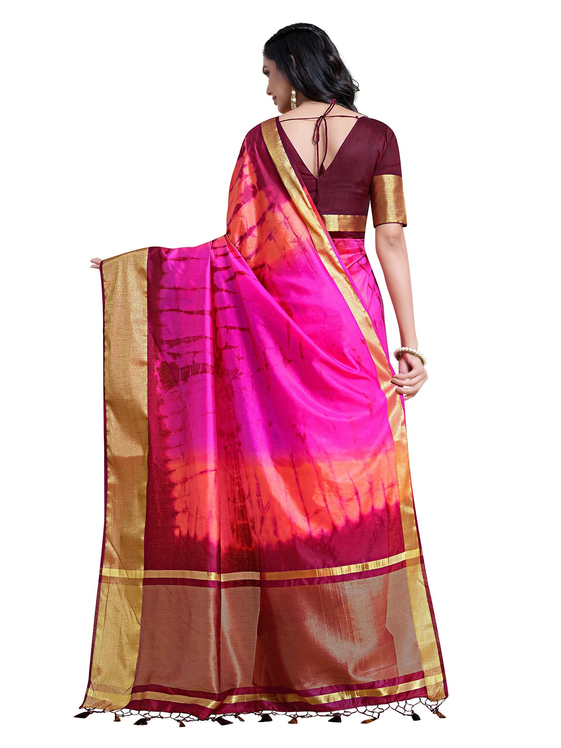 Mimosa Women's Banarasi Silk Multicolor Saree | Swadesiicart