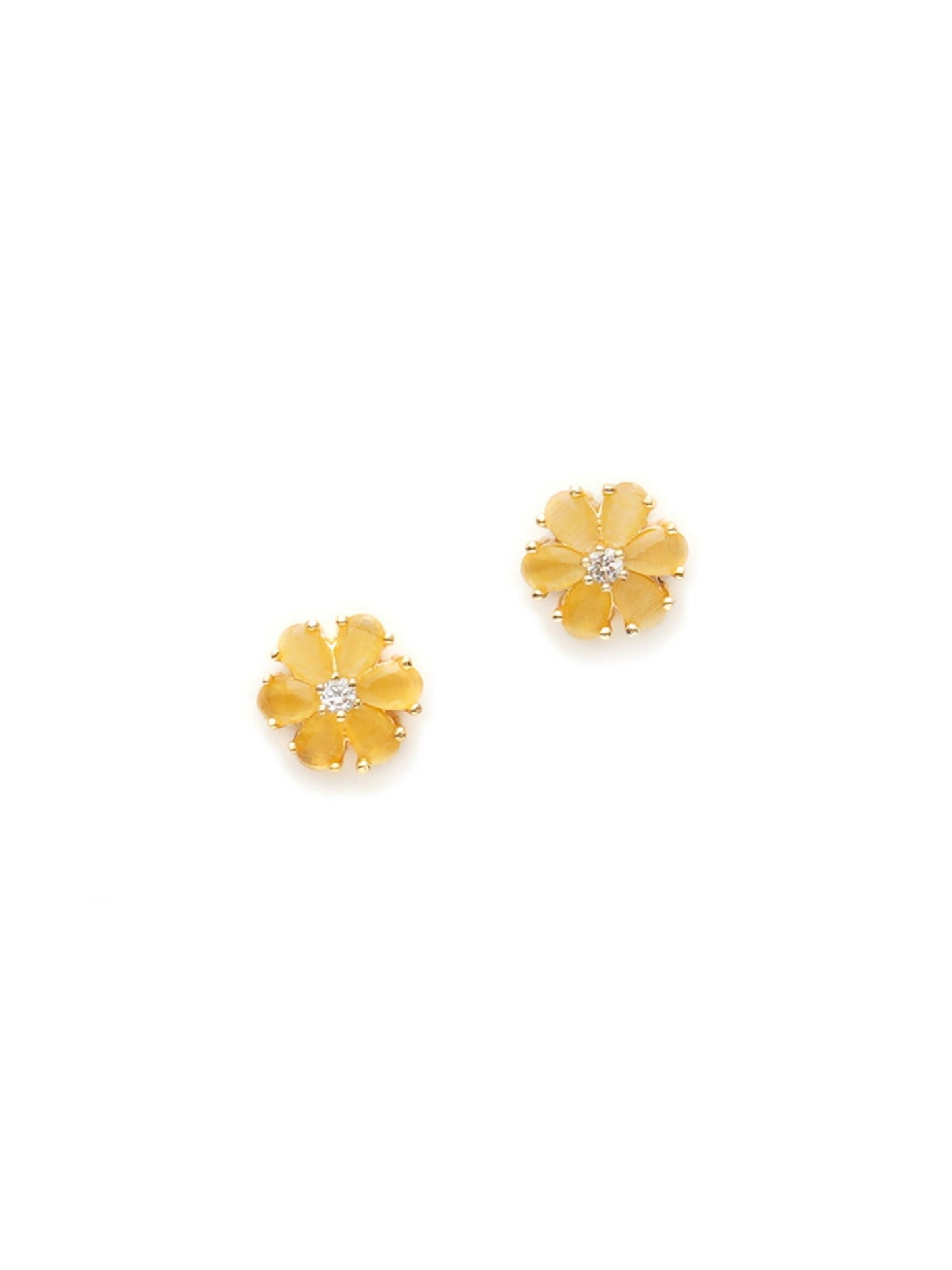 stone stud (yellow) - Ruby Raang - Swadesiicart