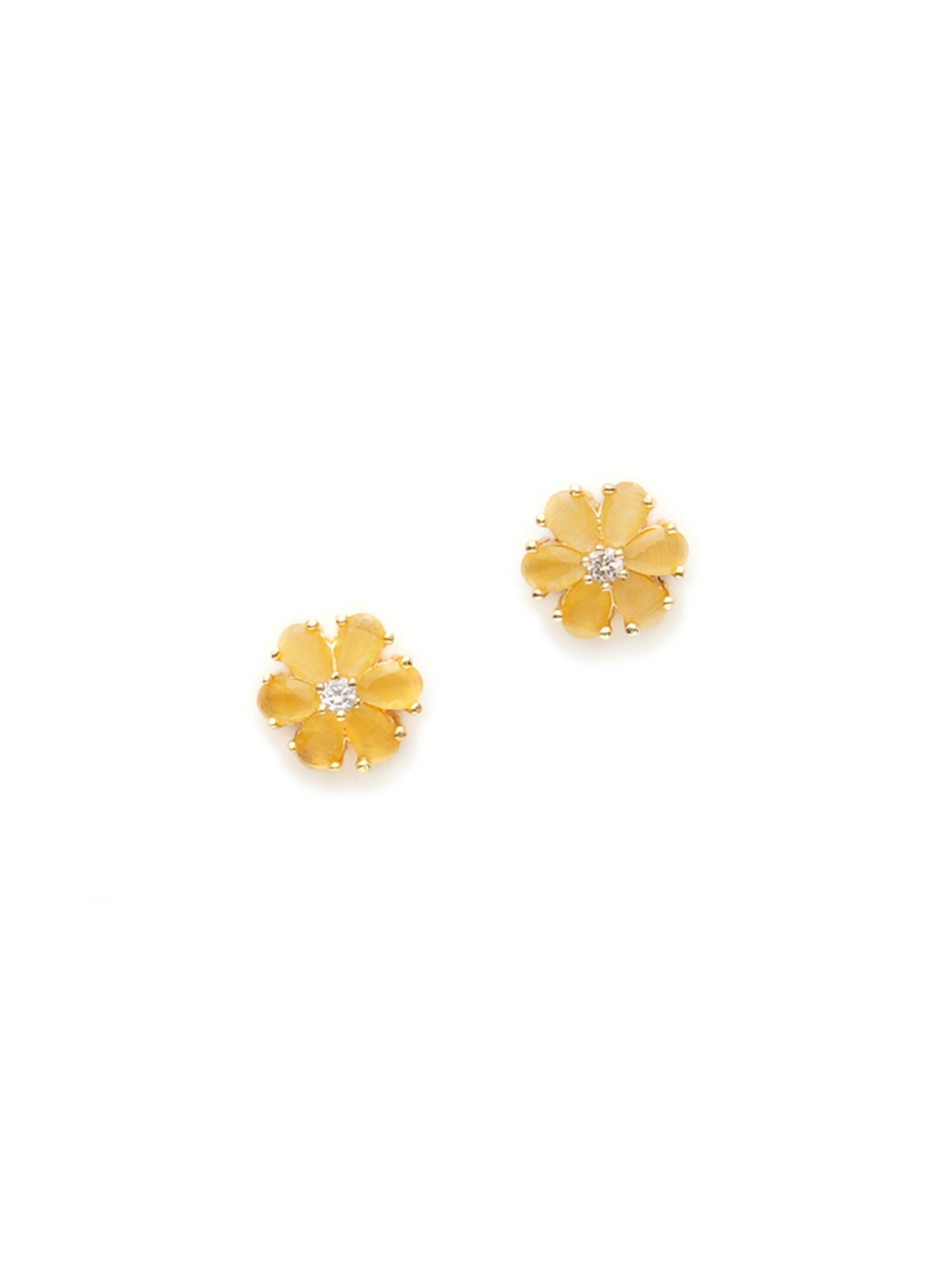 stone stud (yellow) - Ruby Raang - Swadesiicart