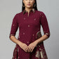Ahalyaa Women Wine Crepe Printed Tunic | Swadesiicart