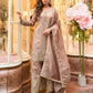 Anaita Brown Viscose Silk Readymade Palazzo Suit with Embroidery Work