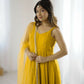 Joban Fashion Yellow Kurta Set Chanderi Sequence Embroidery Work - Swadesiicart