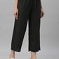 Juniper Women's Black Rayon Straight Solid Pant/Slim Pant | Swadesiicart