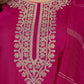 The52 Pink Women's Beautiful Embroidered Rayon Slub Fabric with Straight Kurta, Pant and Dupatta Set - Swadesiicart