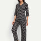 Alvano Beautiful Floral Print Co-ord set for Women's and Girls Rayon (Black) - Swadesiicart