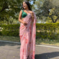 Vamsee Pink Chiffon Designer Saree - Swadesiicart