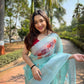 Vamsee Mehar Sea Green Organza Saree - Swadesiicart
