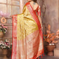 Anaita Golden Tissue Silk With Zari Weaving Saree With Blouse