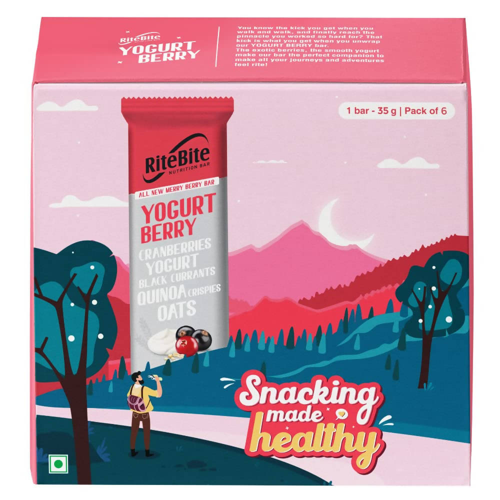 RiteBite Max Protein Yogurt Energy Berry Nutrition Bar - Swadesiicart