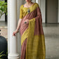 Vishnu Weaves Women's Pista Soft Tussar Silk Printed Saree with Blouse - Swadesiicart