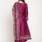 Ahalyaa Women's Purple Poly Silk Solid Kurta Palazzo Set With Dupatta | Swadesiicart
