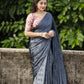 Grey Silk Blend Ethnic Motifs Saree with Unstitched Blouse - Hiral Fashion | Swadesiicart