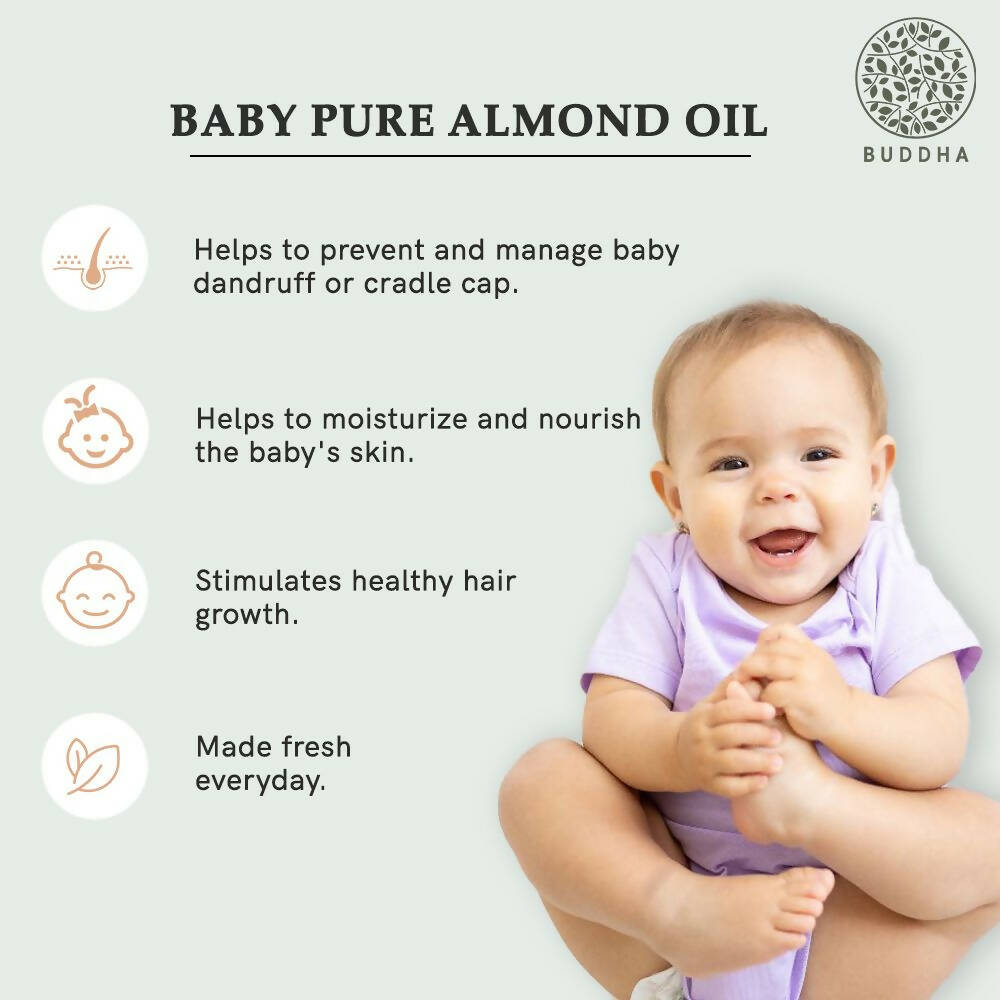 Buddha Natural Baby Almond Oil Extra Virgin Wood Pressed - Swadesiicart