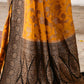 Joban Fashion Yellow Crepe Chiffon Pure Handloom Banarasi Silk Saree | Swadesiicart