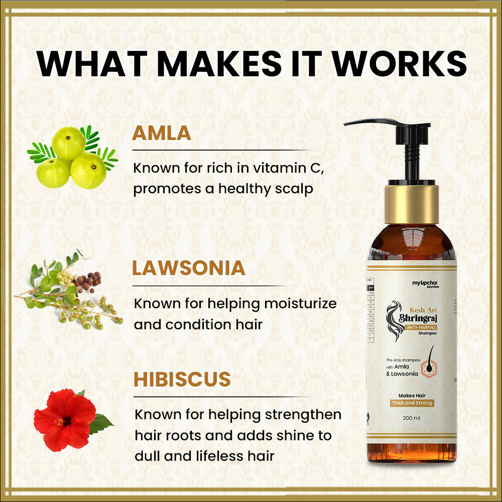 myUpchar Ayurveda KeshArt Bhringraj Anti-Hairfall Shampoo | Swadesiicart