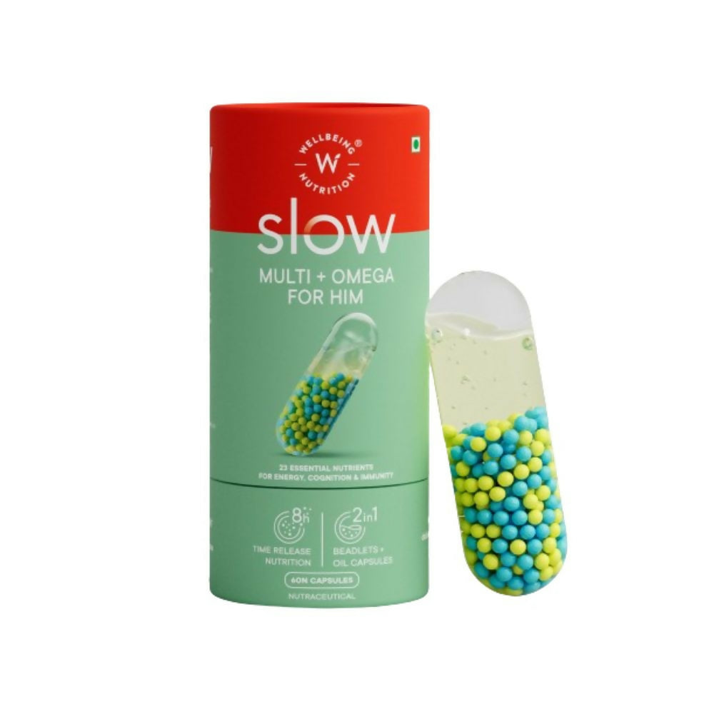 Wellbeing Nutrition Slow Multi + Omega for Him Capsules - Nutritionalab Private Limited