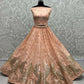 Jyoti Fashion Women's Peach Bridal Net Fancy Foil & Sequins with Multi Thread Embroidered Wedding Lehenga Choli | Swadesiicart