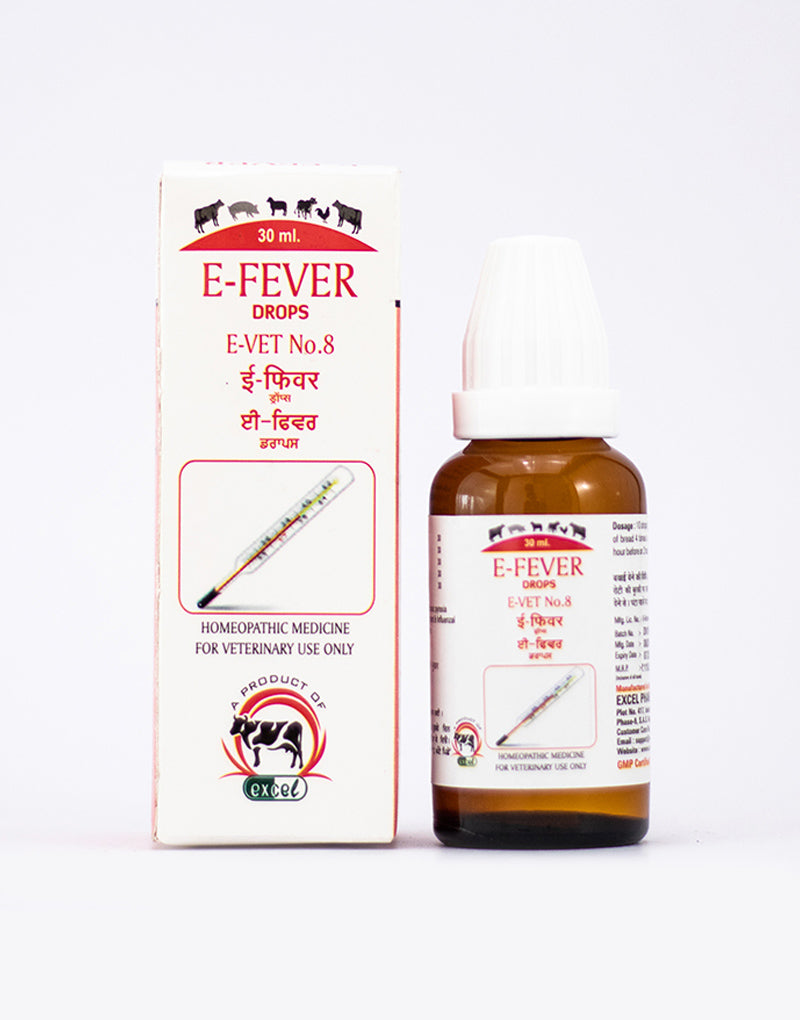 Excel Pharma E-Fever Drops E-Vet No-8 For Veterinary use - Swadesiicart