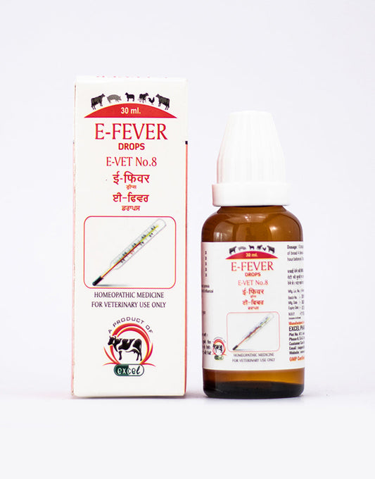 Excel Pharma E-Fever Drops E-Vet No-8 For Veterinary use - Swadesiicart