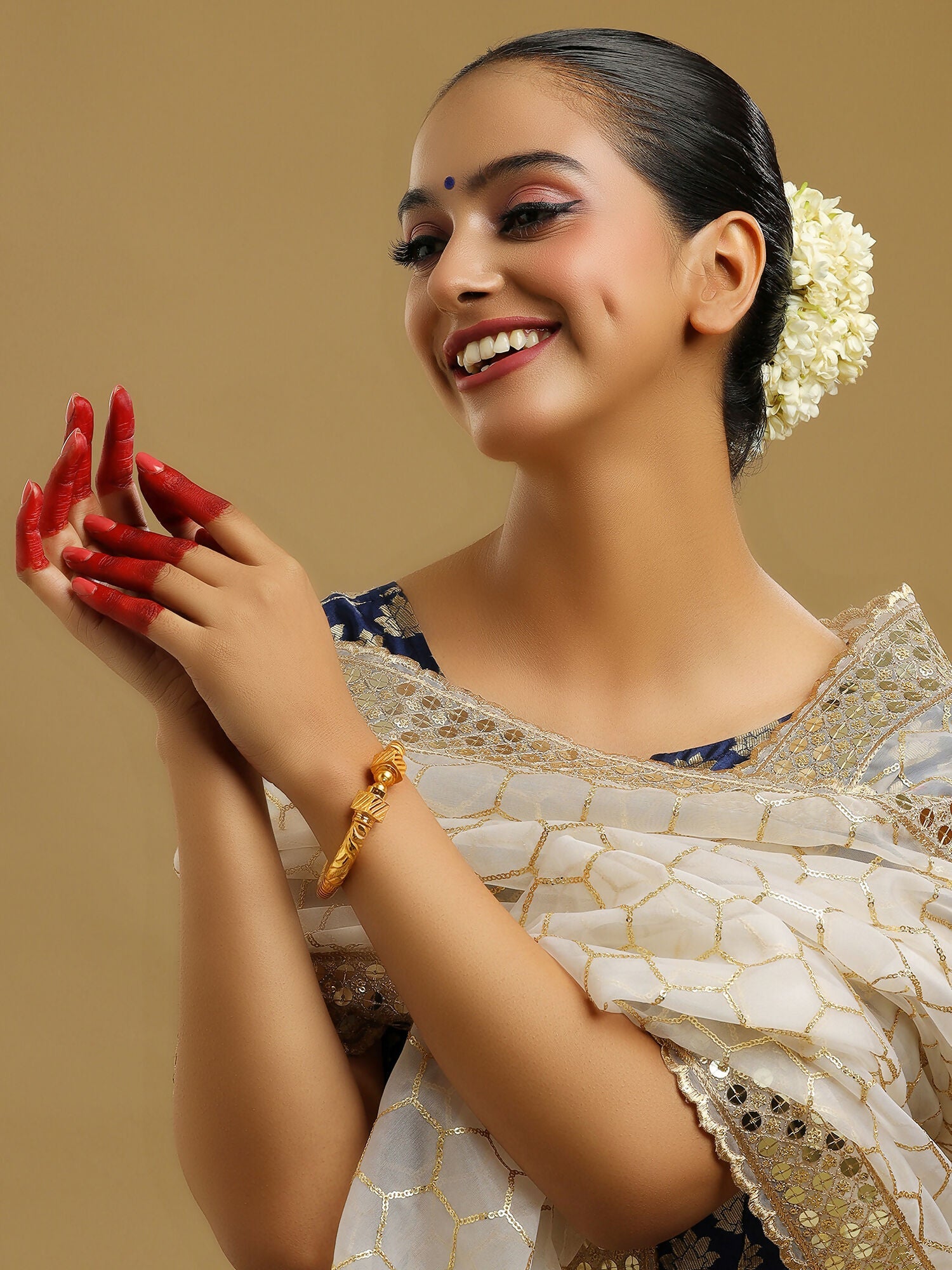 Ruby Raang Golden Bangle | Swadesiicart