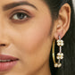 Nuyug 22K Gold-Plated Elegant Pearl Beaded Circular Hoop Earrings | Swadesiicart