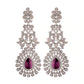 18k Rhodium Plated American Diamond Sparkling Dangle Earrings for Women - Wahe Jewels - Swadesiicart