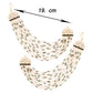Gold-Polished Multi Strand Earring with Ear Chain Embellished With Pearl For Women/Girls - Wahe Jewels - Swadesiicart