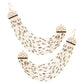 Gold-Polished Multi Strand Earring with Ear Chain Embellished With Pearl For Women/Girls - Wahe Jewels - Swadesiicart