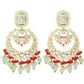 Gold-Polished Traditional Meenakari Stone Studded Pearl Dangle Earrings For Women - Wahe Jewels - Swadesiicart