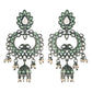 Ethnic Silver Oxidised Traditional Kundan & Stone Jhumka Earrings For Women - Wahe Jewels - Swadesiicart