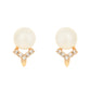 Stylish Latest Fashion Rose Gold-Polished & White Contemporary Studs Earrings for Women - Wahe Jewels - Swadesiicart