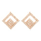 Stylish Latest Fashion Rose Gold-Polished Square Studs Earrings for Women - Wahe Jewels - Swadesiicart