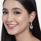 Stylish Latest Fashion Rose Gold-Polished & White AD Drop Earrings for Women - Wahe Jewels - Swadesiicart
