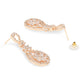 Stylish Latest Fashion Rose Gold-Polished & White AD Drop Earrings for Women - Wahe Jewels - Swadesiicart