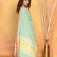 Very Much Indian Handloom Pure Cotton Paithani Dupatta - Sea Green | Swadesiicart