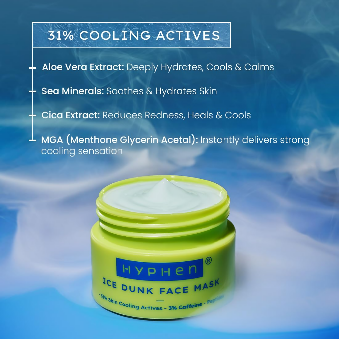 Hyphen Ice Dunk Instant Cooling Face Mask | Swadesiicart