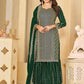 Mesmeric Green Faux Georgette Palazzo Suit with Embroidery - Emponline | Swadesiicart