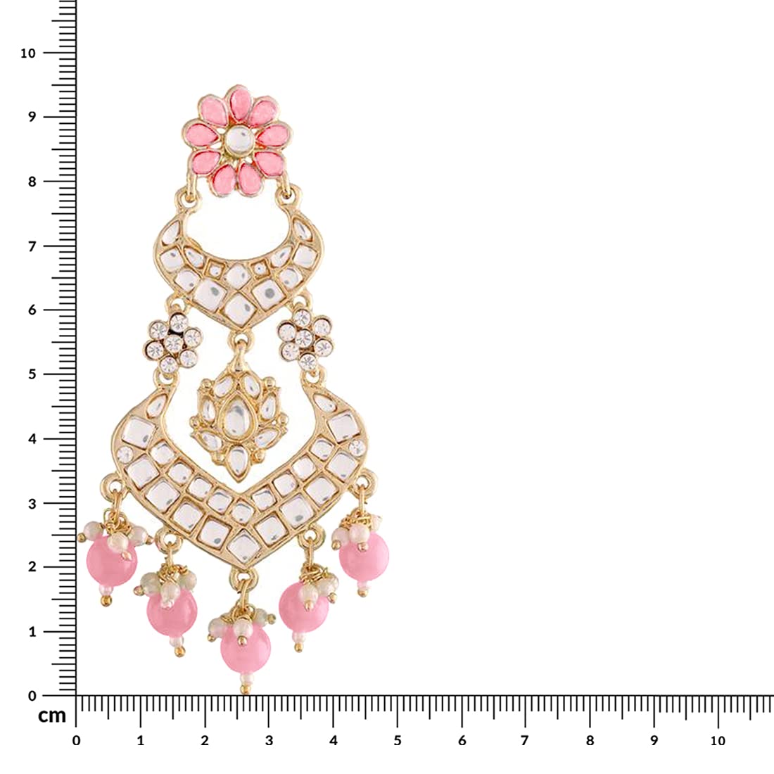 Gold-Polished Alloy with Pearl Love Drop Earring for Women, Pink - Wahe Jewels - Swadesiicart