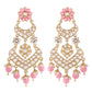 Gold-Polished Alloy with Pearl Love Drop Earring for Women, Pink - Wahe Jewels - Swadesiicart