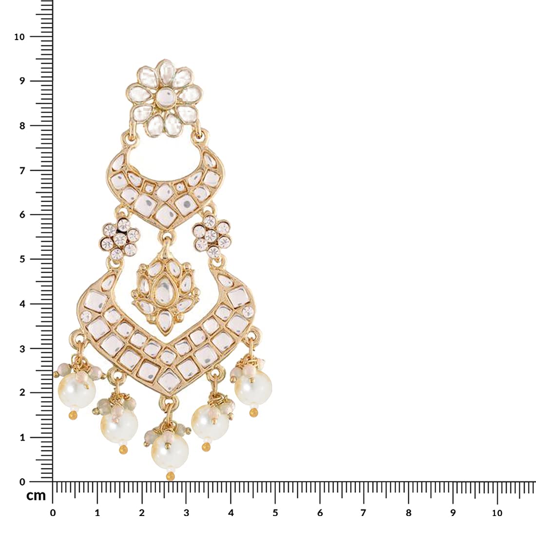 Gold-Polished Alloy with Pearl Love Drop Earring for Women, White - Wahe Jewels - Swadesiicart