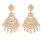 Gold-Polished Traditional Beaded Chandbali Earrings Glided with Kundans and Pearls For Women/Girls - Wahe Jewels - Swadesiicart