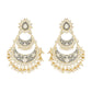 Gold-Polished Intricately Designed Traditional Meenakari Earrings Glided With Kundans & Pearls - Wahe Jewels - Swadesiicart