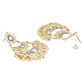 Gold-Polished Intricately Designed Traditional Meenakari Earrings Glided With Kundans & Pearls - Wahe Jewels - Swadesiicart