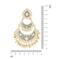 Gold-Polished Intricately Designed Traditional Meenakari Earrings Glided With Kundans & Pearls - Wahe Jewels - Swadesiicart