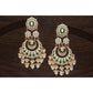 Women Gold-Polished Intricately Designed Traditional Green Meenakari Earrings Glided With Kundans & Pearls - Wahe Jewels - Swadesiicart