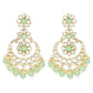 Gold-Polished Traditional Handcrafted Kundan Earrings Adorned with Pearls for Women - Wahe Jewels - Swadesiicart